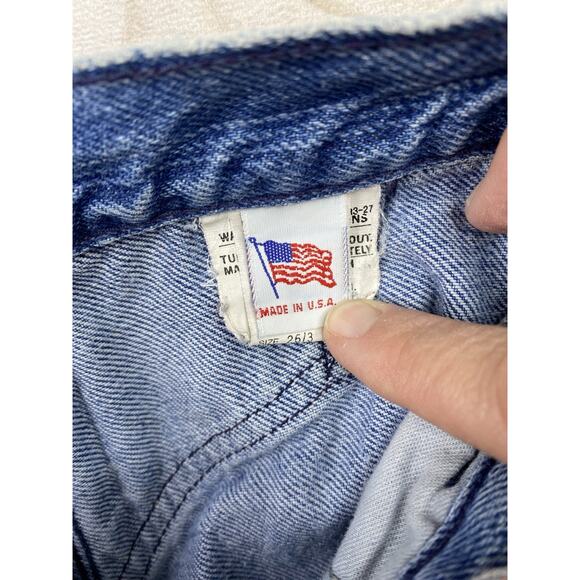 Vtg Rocky Mountain Rockies Jeans 26/3 Pinstripe Western USA Made Hi Rise Darted - Picture 10 of 12